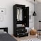 Tuhome Lisboa Armoire, Rod, Double Door, Two Drawers, Metal Handles, Black CLW4756 - alternate 3